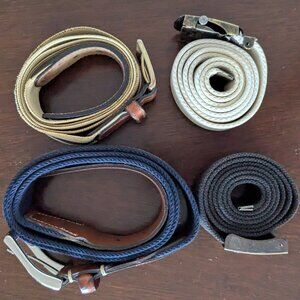 VTG Men's Fabric + Stretch Belts Brass Buckles Saks Fifth Avenue Stanley Blacker